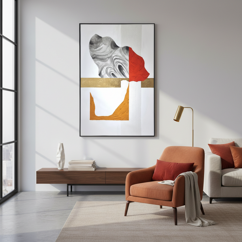 Gilded Harmony (Crimson) Painted Originals