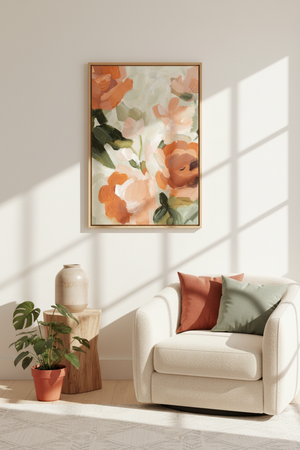 Soft Rustic Florals No1 Art Print