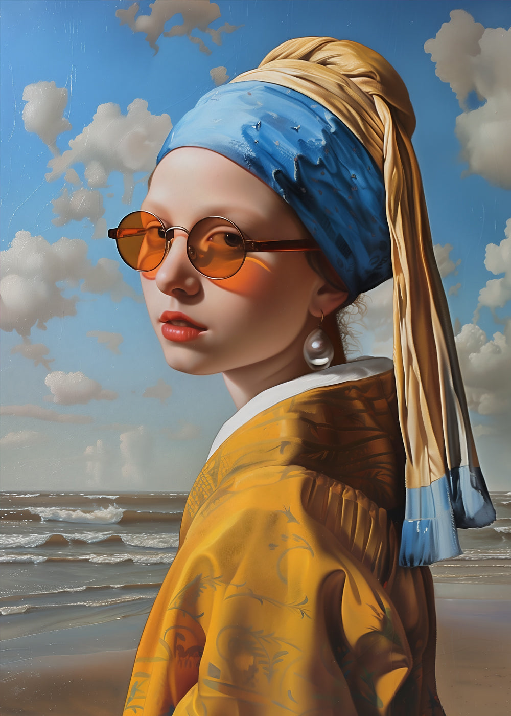 Girl with a Coastal Vibe Art Print