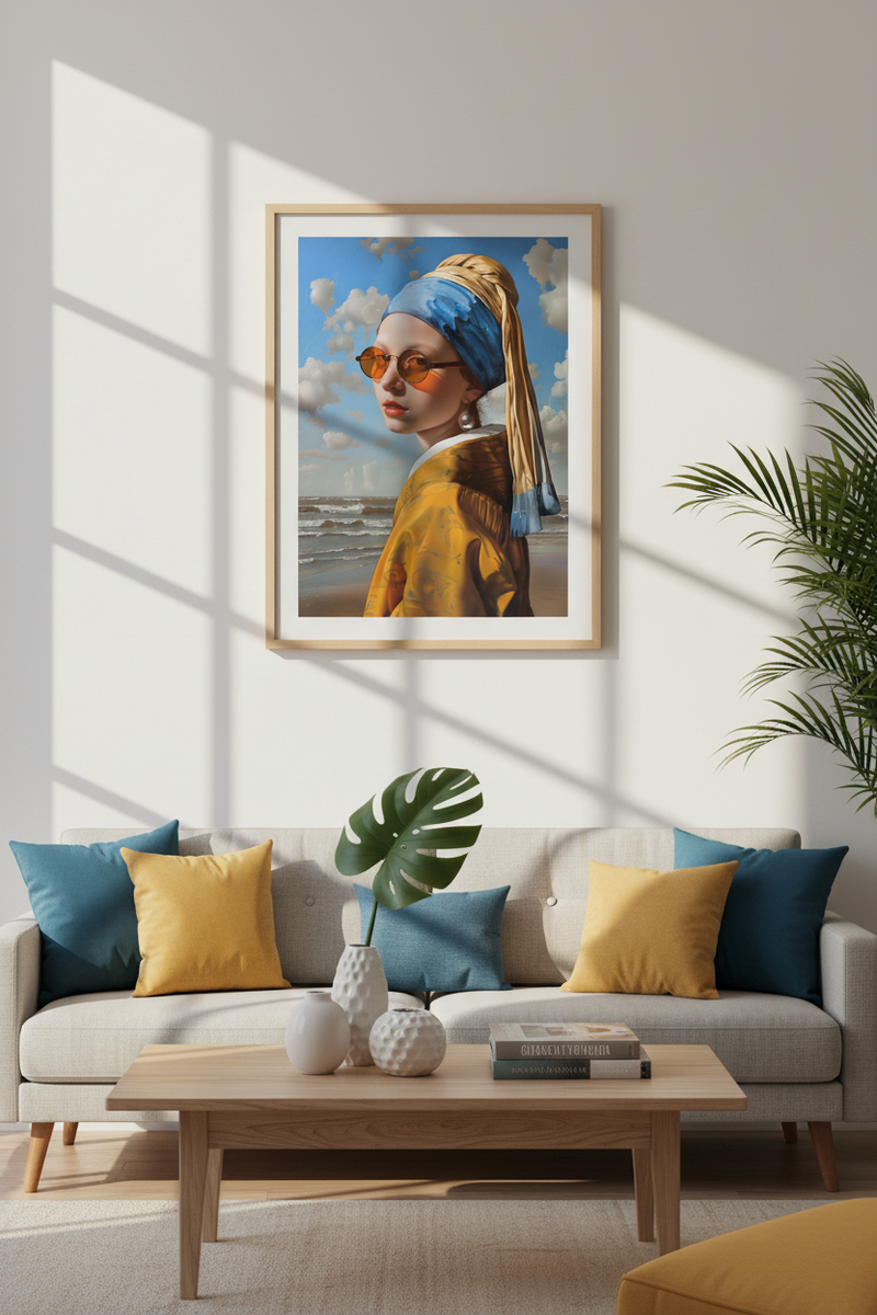 Girl with a Coastal Vibe Art Print