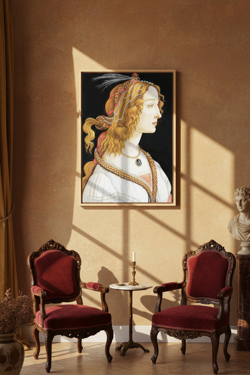 Idealized Portrait of a Lady (1485) by Sandro Botticelli Art Print